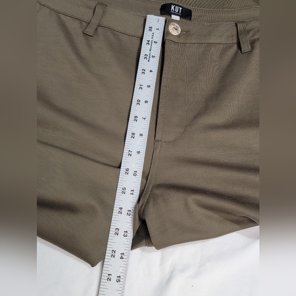 Kut from the Kloth Meg Super Wide Leg High Rise Trousers Color Olive Size 18 - Picture 11 of 16